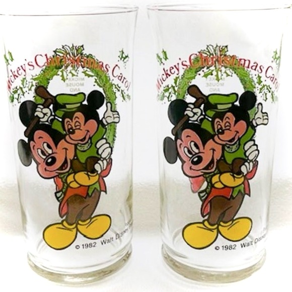 Vintage 1982 Walt Disney and The Coca Cola Company Mickey's Christmas Glasses - Picture 10 of 11